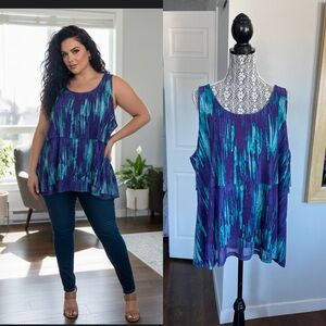 NWT 4X Plus Size Tiered Flowy Tank Top.
